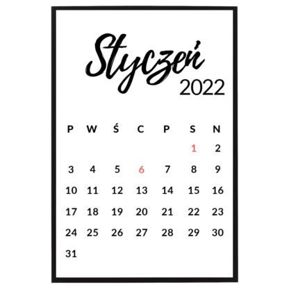 Kalendarz 2022 - plakat - samodzielny wydruk