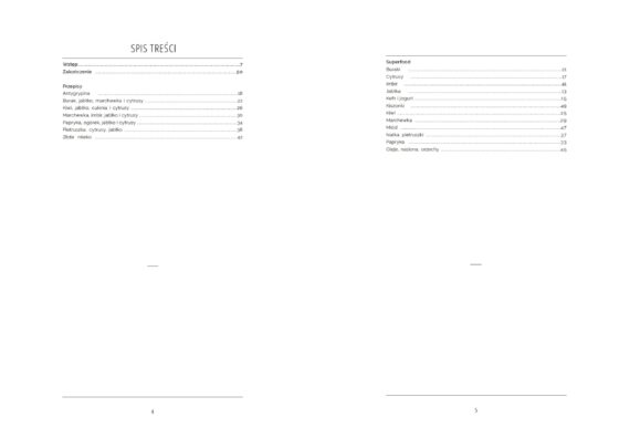 Superfood - shoty na odporność - spis treści