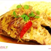 Halibut z sosem miętowym