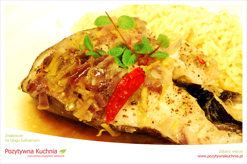 Halibut z sosem miętowym