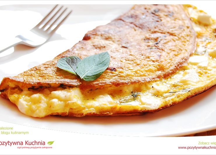 Omlet z kozim serem i miętą