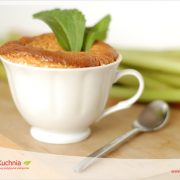 Suflet rabarbarowy na białej czekoladzie