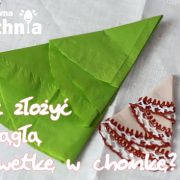 Składanie okrągłej serwetki w choinkę