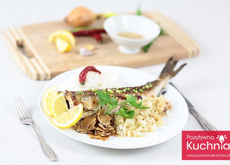 Cały dorsz grillowany na ostro