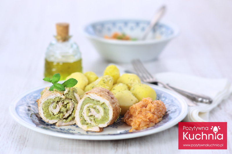Roladki z kurczaka z bobem