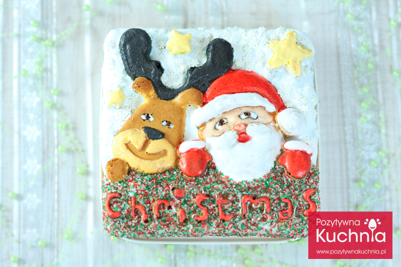 Ciasto świąteczne "Mikołaj z reniferem" dla dzieci