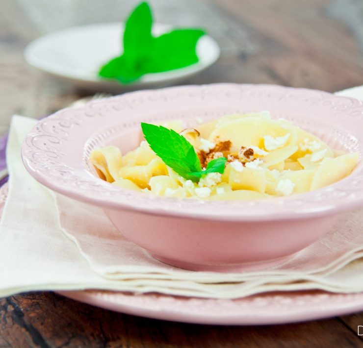 Makaron z serem na słodko