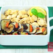 Grillowany kurczak z bakłażanem i papryką