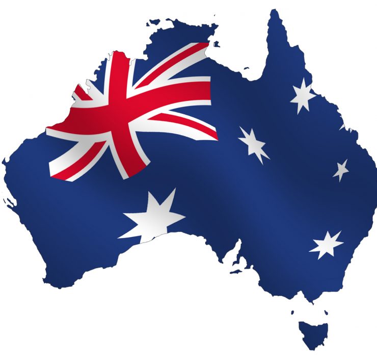 Mapa i flaga Australii
