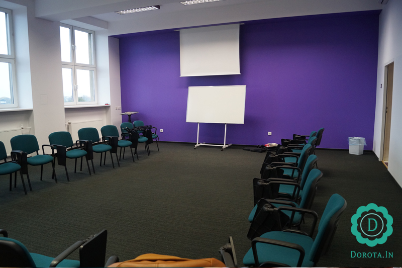 Sala szkoleniowa - z dobrym tłem do filmowania :)
