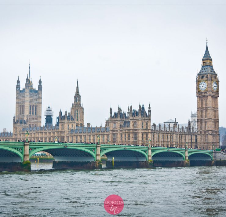 Big Ben, budynek parlamentu i Westminster Bridge