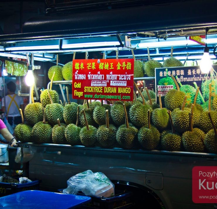 Duriany - stoisko w Tajlandii