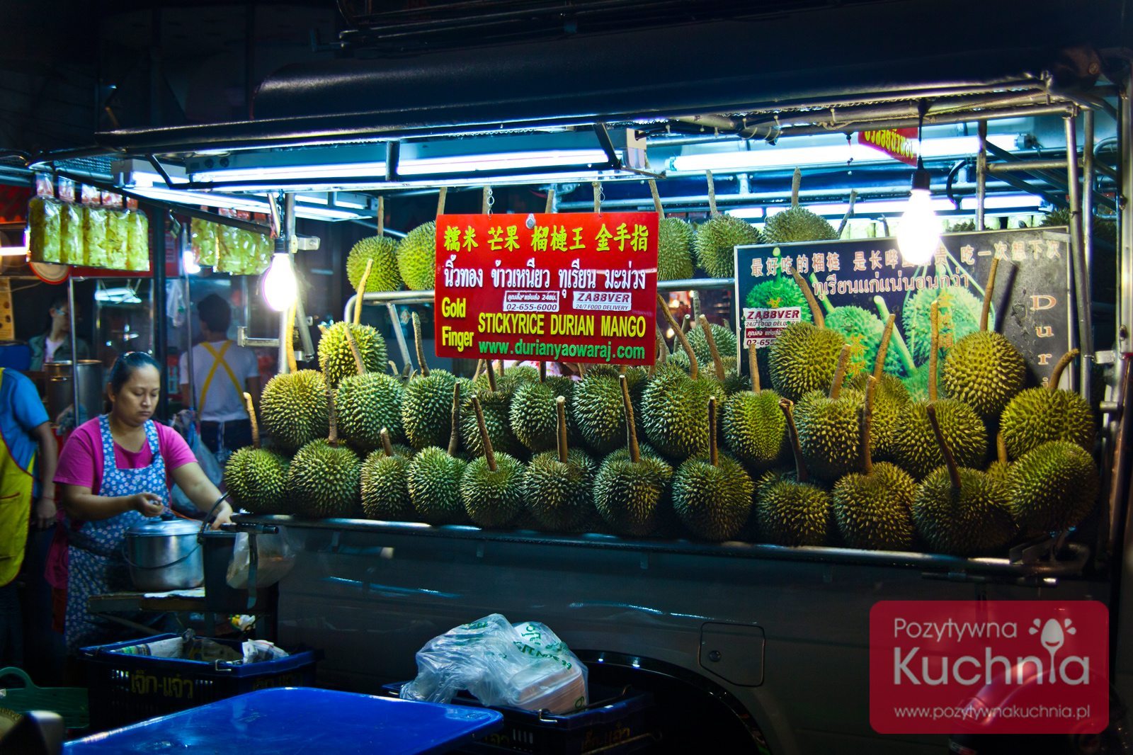 Duriany - stoisko w Tajlandii