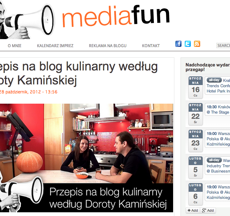 Dorota Kamińska i PozytywnaKuchnia.pl na Mediafun.pl