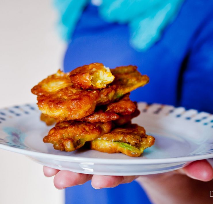 Smażone kwiaty dyni