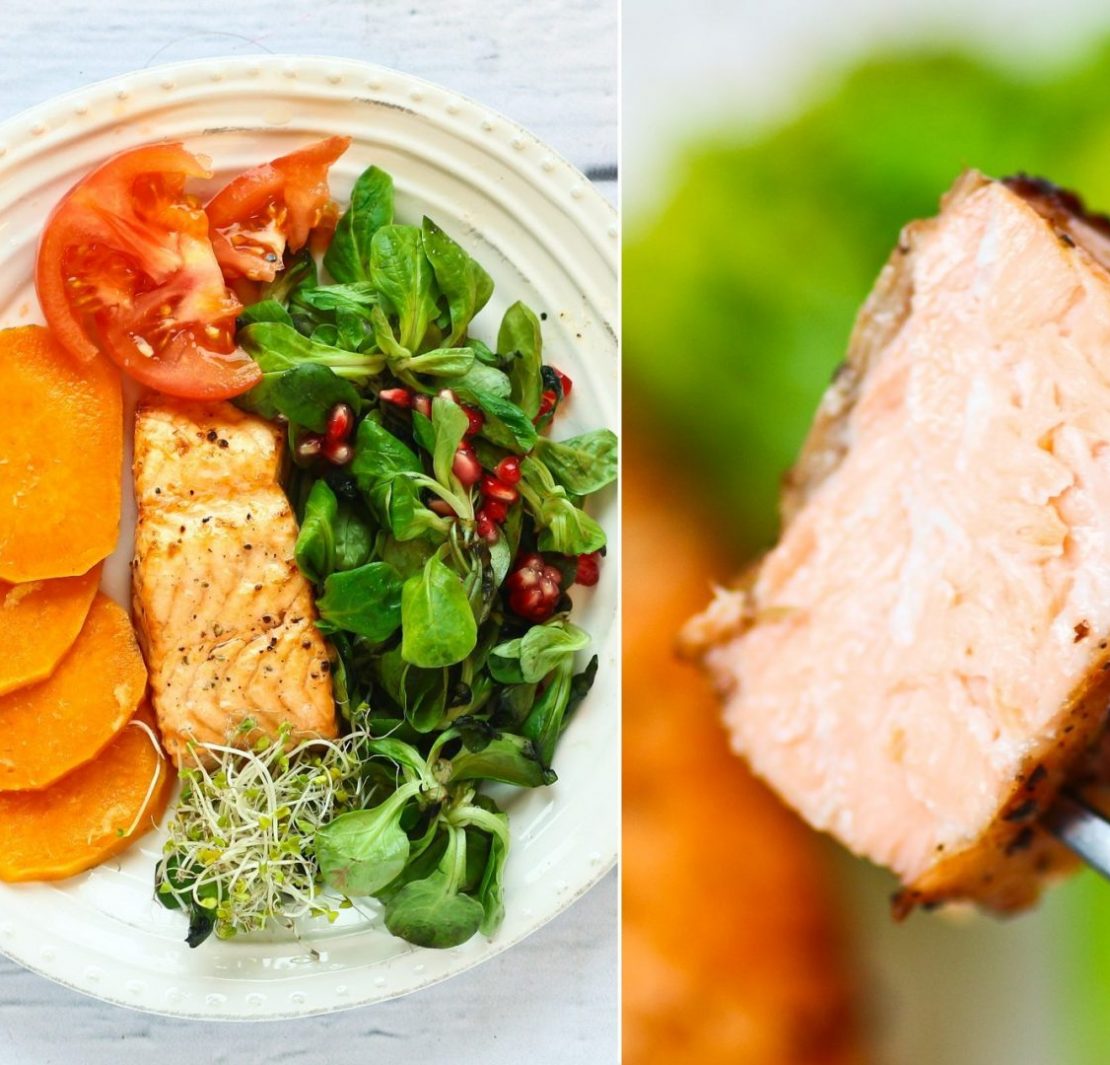 Łosoś pieczony bez tłuszczu