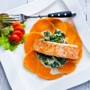 Łosoś ze szpinakiem