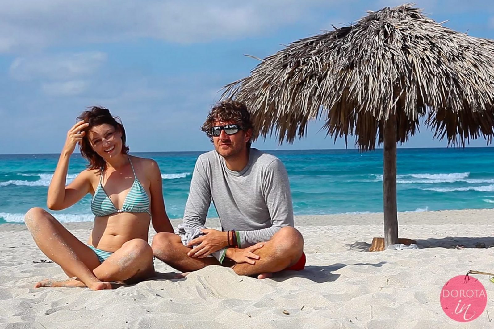 Dorota Kamińska i Oderwany na plaży w Varadero