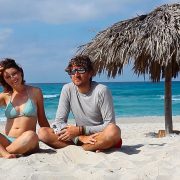 Dorota Kamińska i Oderwany na plaży w Varadero