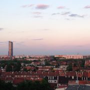 Skytower - zachód słońca - Wrocław