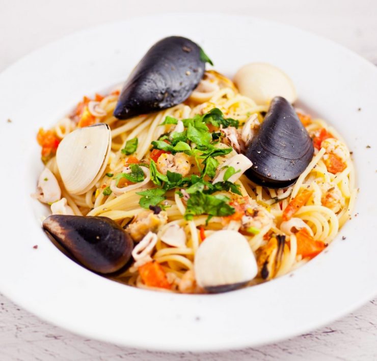 Spaghetti z owocami morza