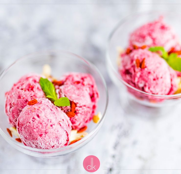 Lody malinowe bez cukru