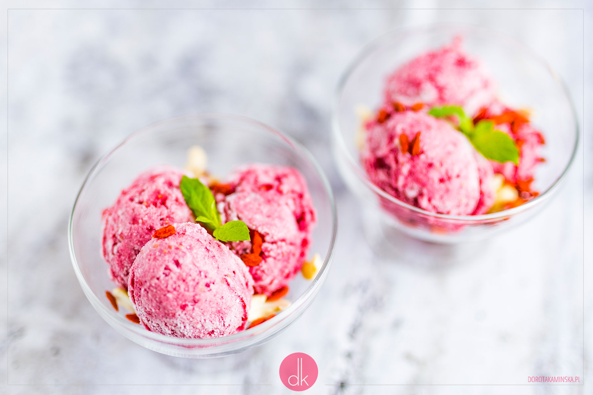 Lody malinowe bez cukru