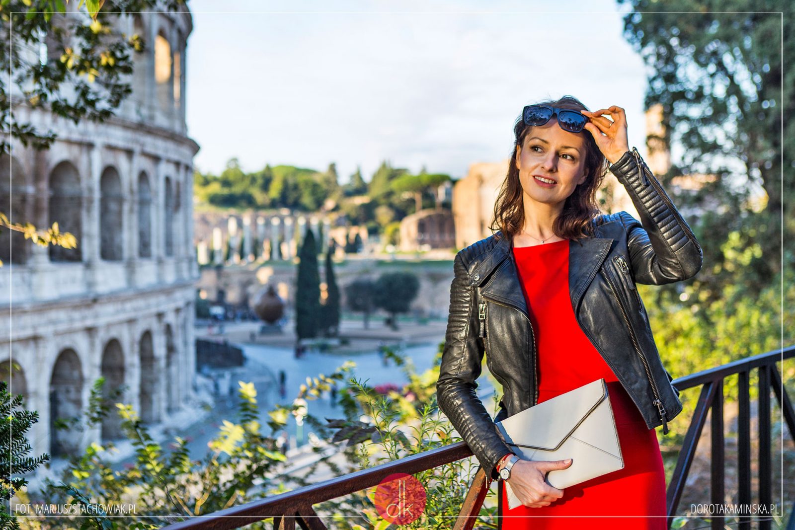 Czerwona sukienka - stylizacja z Rzymu