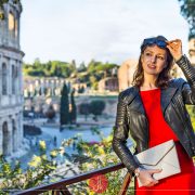 Czerwona sukienka - stylizacja z Rzymu