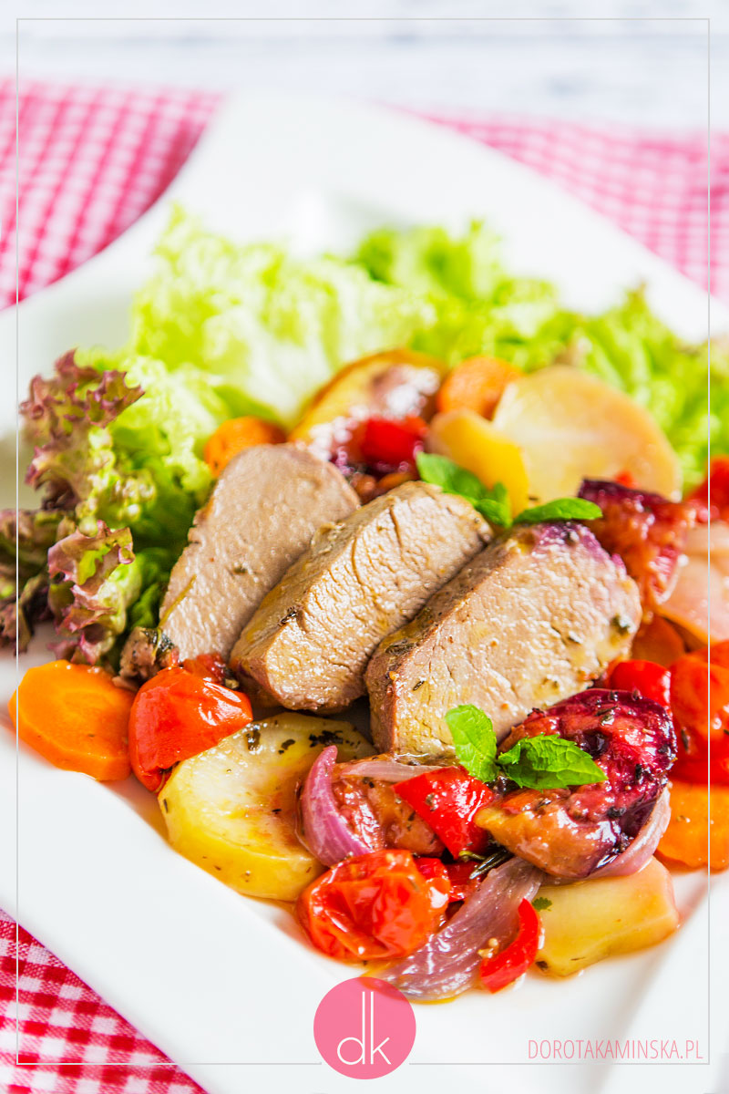 Polędwiczki pieczone ze śliwkami