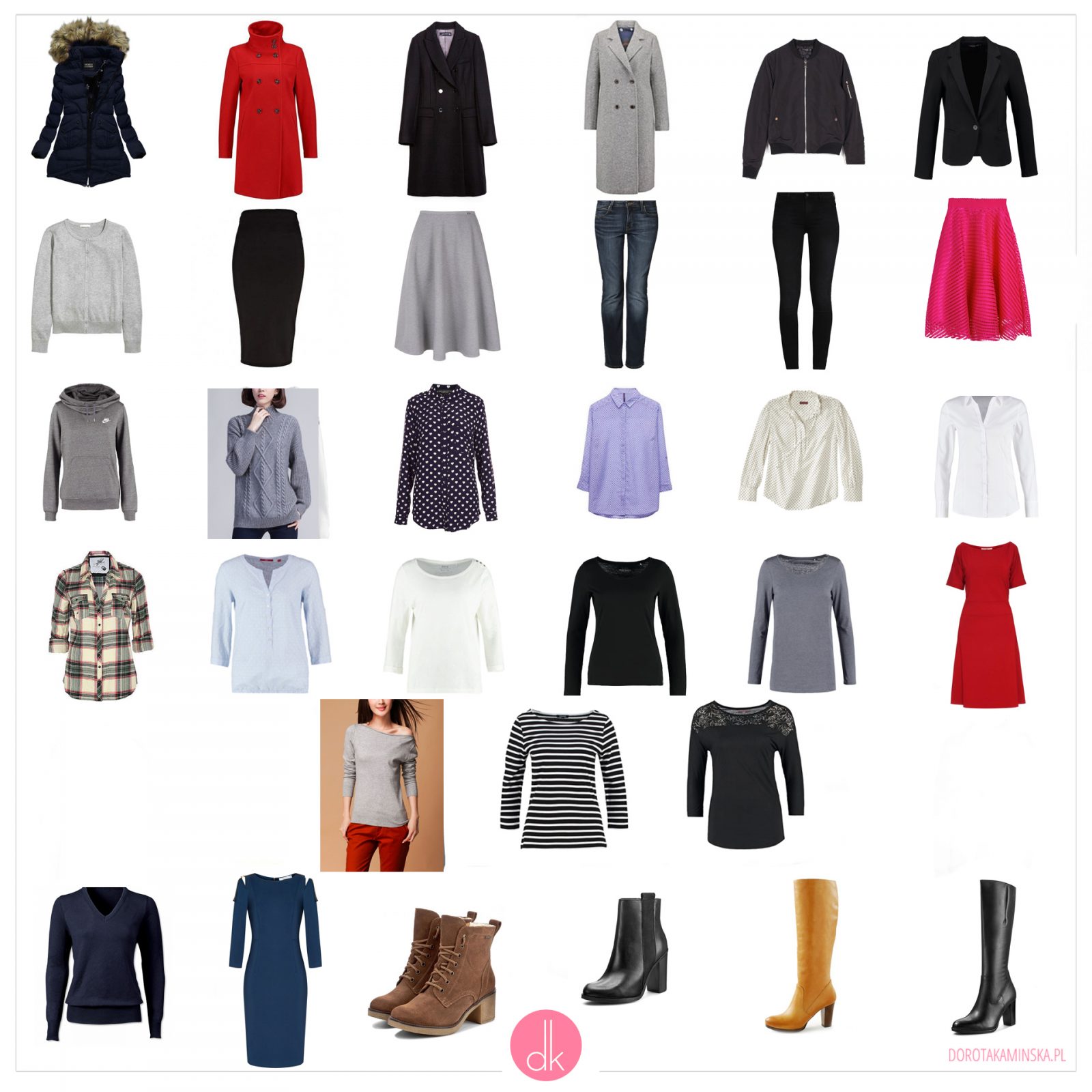 Garderoba kapsułowa na zimę - zimowa szafa minimalna