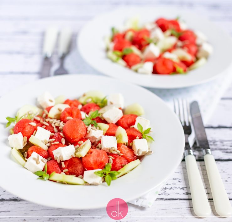 Sałatka z arbuza z serem feta