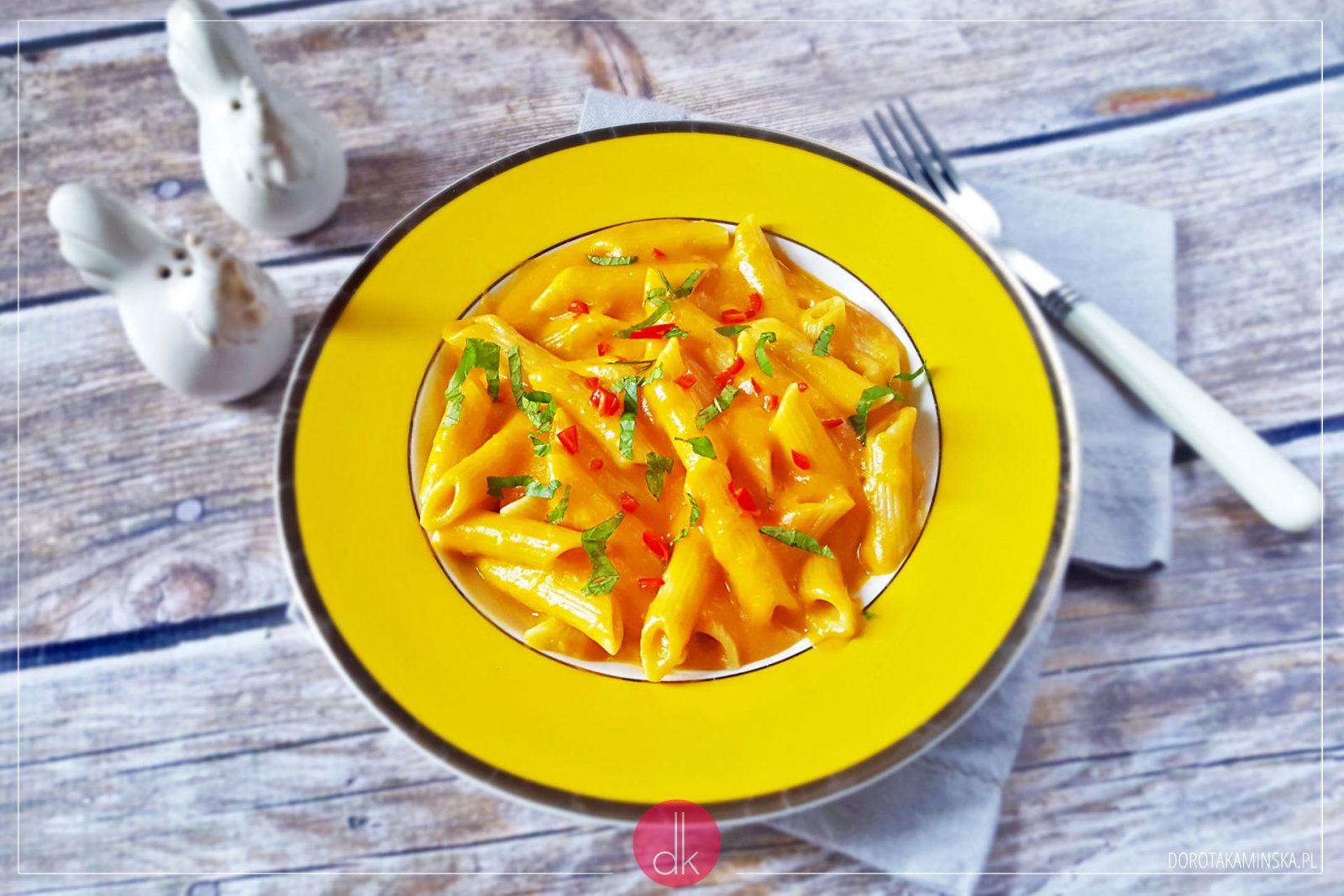 Makaron z sosem serowym przepis Dorota Kamińska