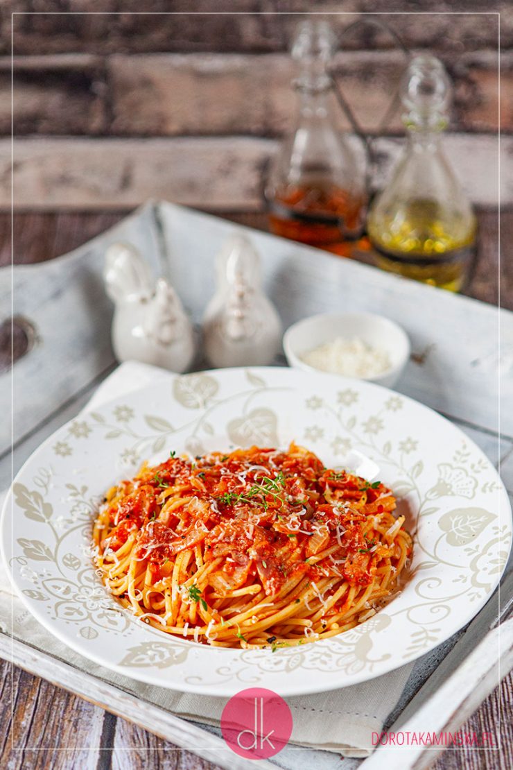 Spaghetti all'Amatriciana przepis na makaron amatriciana Dorota Kamińska
