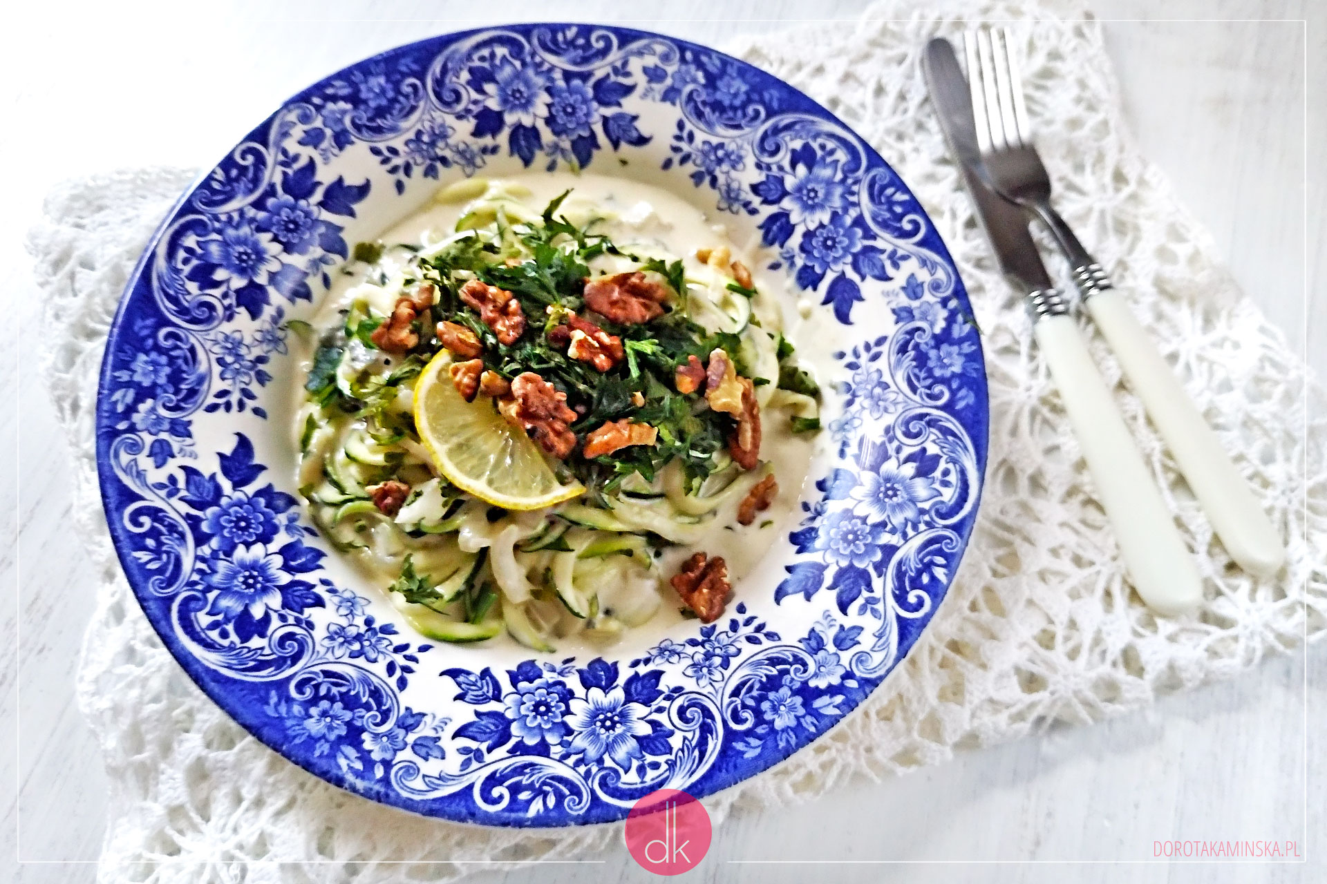 Spaghetti z cukinii z sosem gorgonzola